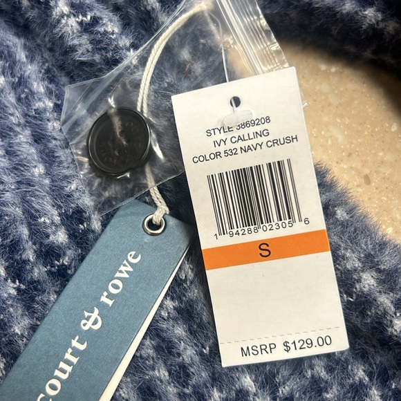 Court & Rowe Houndstooth Eyelash Knit Cardigan NWT - Picture 6 of 11